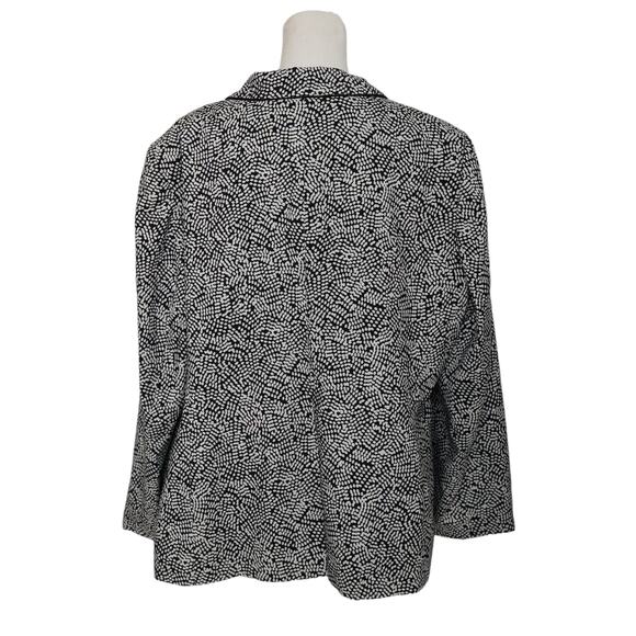 Emily women's plus size 22 W blazer navy blue white all over pattern - Picture 6 of 7